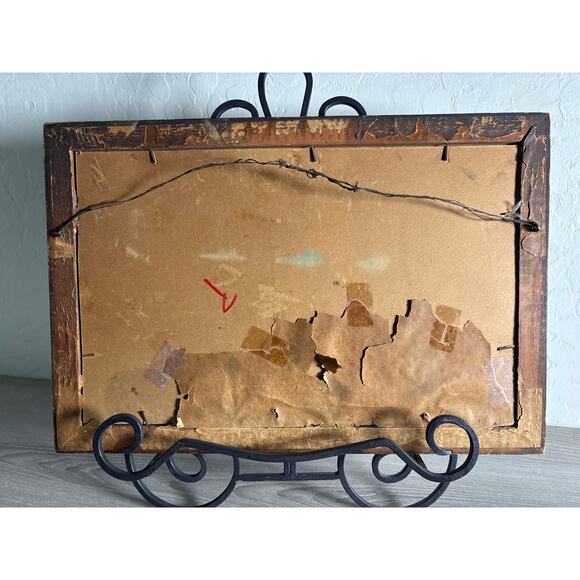 Vintage 1907 Taber Prang Art Chromolithograph Print Lake Dock Scene 15"x10" - Picture 7 of 9